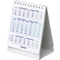 Calendrier de bureau Brepols Table Top Calendar 2023 3 Mois par page Blanc Anglais