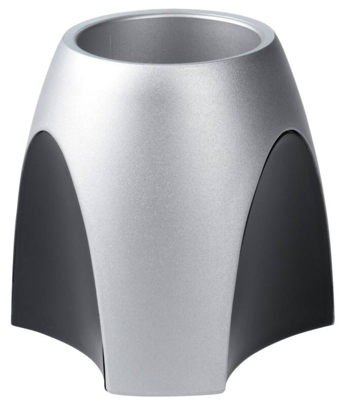 Pot à crayon HAN Delta Noir, argenté 9,9 x 9,9 x 9,4 cm