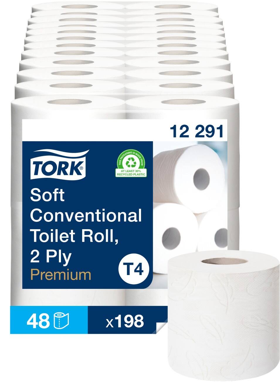 Papier toilette Tork T4 Premium 2 épaisseurs 48 Rouleaux de 198 Feuilles