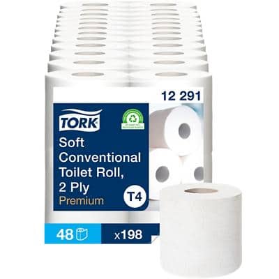 Papier toilette Tork T4 Premium 2 épaisseurs 12291 48 Rouleaux de 198 Feuilles