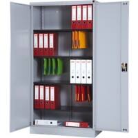 Armoire à portes battantes Realspace Acier 4 Étagères Verrouillable 920 x 420 x 1950 mm Argenté