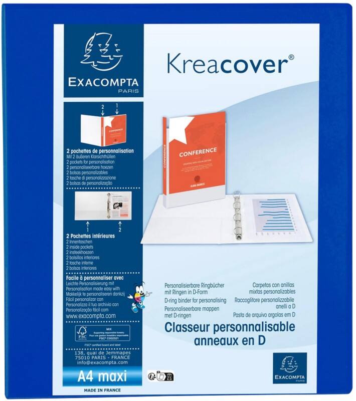 Classeur à anneaux 40 mm A4 4 Anneaux Bleu