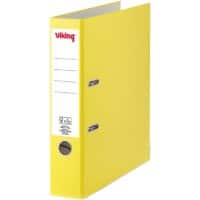 Classeur à levier Viking A4 portrait 75 mm 2 anneaux Carton, PP (Polypropylène) Mat Portrait Jaune