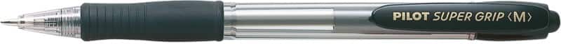 Stylo-bille Pilot Super Grip Rétractable Noir 0,4 mm Moyen Conique Rechargeable
