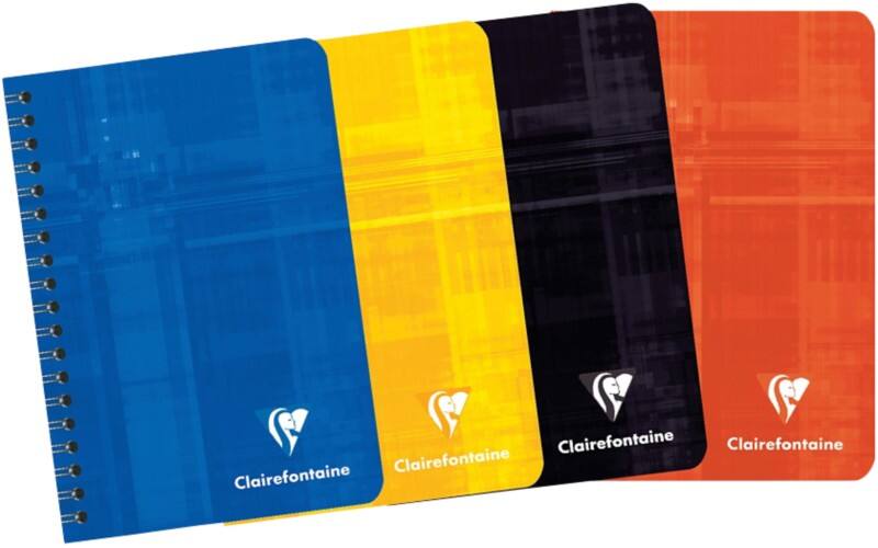 Cahier à spirales Clairefontaine A7+ Quadrillé Reliure en spirale Carton laminé Assortiment  180 Pages