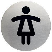 Pictogramme DURABLE Toilettes femmes Métal brossé 8,3 x 8,3 cm