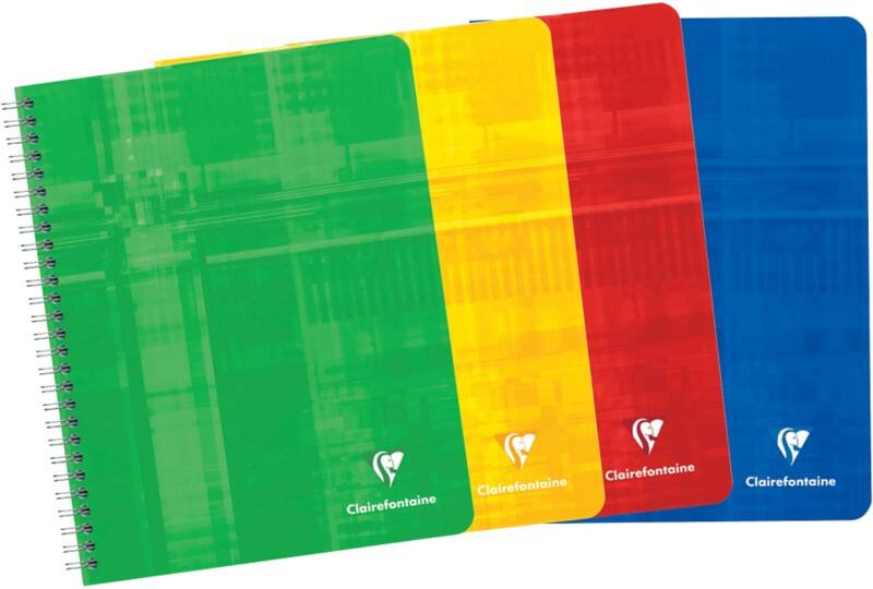 Cahier à double spirale Clairefontaine A5+ Ligné Reliure en spirale Carton laminé Assortiment  120 Pages