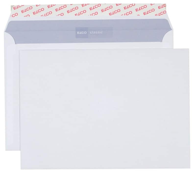 Enveloppes Elco Classic Sans fenêtre C5 229 (l) x 162 (h) mm Bande adhésive Blanc 100 g/m² 500 Unités