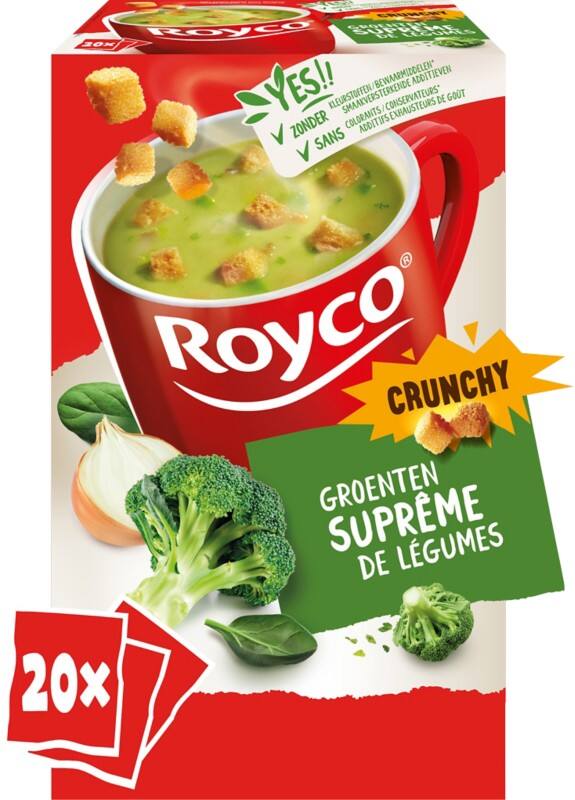 Soupe instantanée Royco Suprême de légumes avec croûtons 20 Unités de 30 g