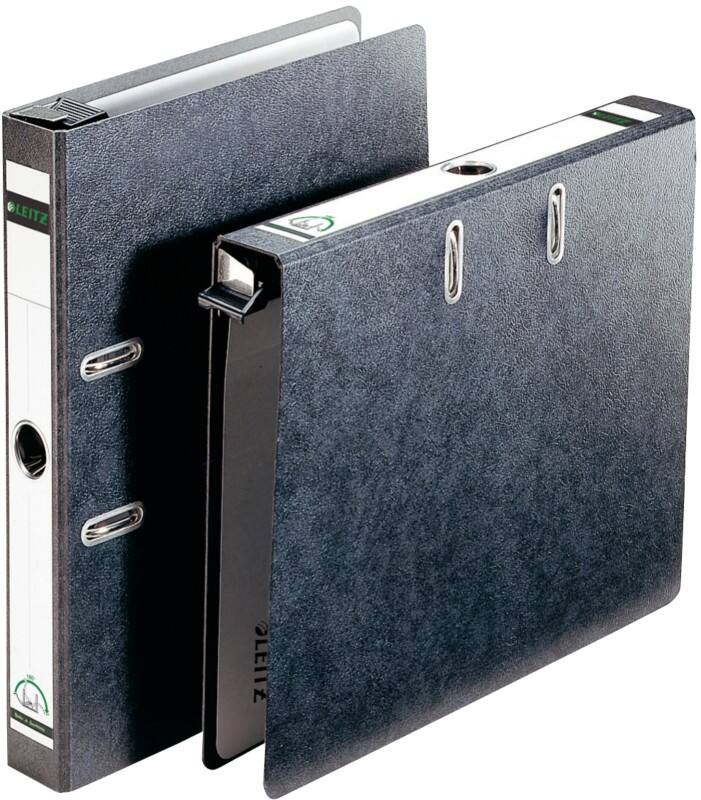 Classeur à levier Leitz Étroit 180° A4 50 mm Noir 2 Anneaux 1822 Panneau dur Effet Marbre Portrait