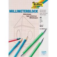 Carnet millimétré Folia A4 Blanc 80 g/m² 25 Feuilles