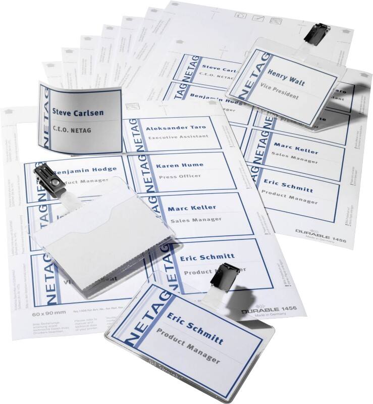 Lot pour badge à pince DURABLE avec Clip 8181-00 90 x 60 mm 20 unités