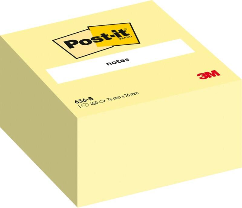 Cube Post-it 76 x 76 mm Jaune canari 450 Feuilles
