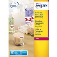 Mini-étiquettes Avery L7263Y-100 Jaune Rectangulaire 1400 étiquettes par paquet