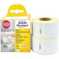 Étiquettes d'expédition Avery LW S0722370 / 99010 Dymo Compatibles Autocollantes Blanc 28 x 89 mm 2 Rouleaux de 130 Étiquettes