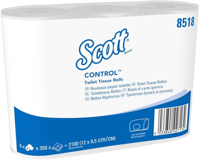 Papier toilette Scott Control 3 épaisseurs 8518 6 Rouleaux de 350 Feuilles