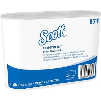 Papier toilette Scott Control 3 épaisseurs 8518 6 Rouleaux de 350 Feuilles