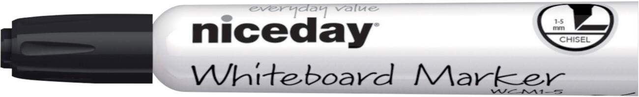 Marqueur pour tableau blanc Niceday WCM1-5 Pointe Biseautée Noir