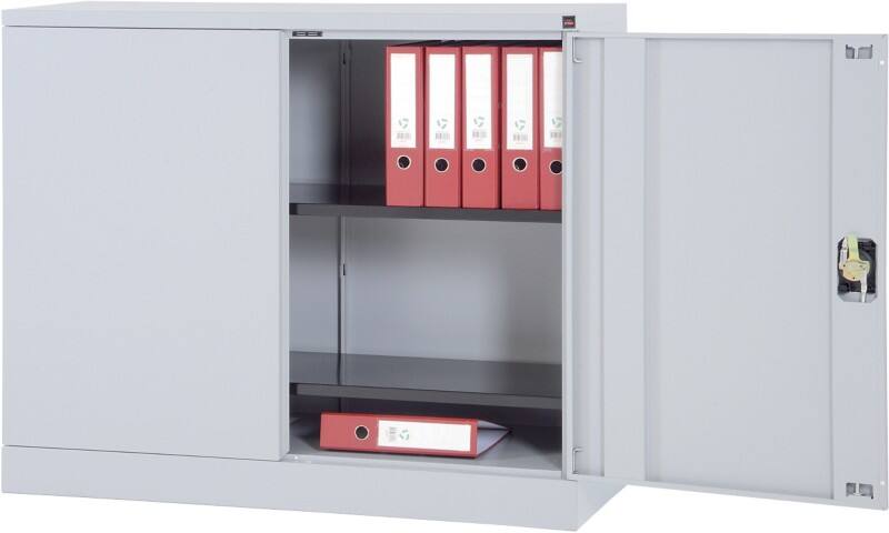 Armoire à portes battantes Realspace Acier 2 Étagères Verrouillable 1200 x 420 x 1000 mm Gris