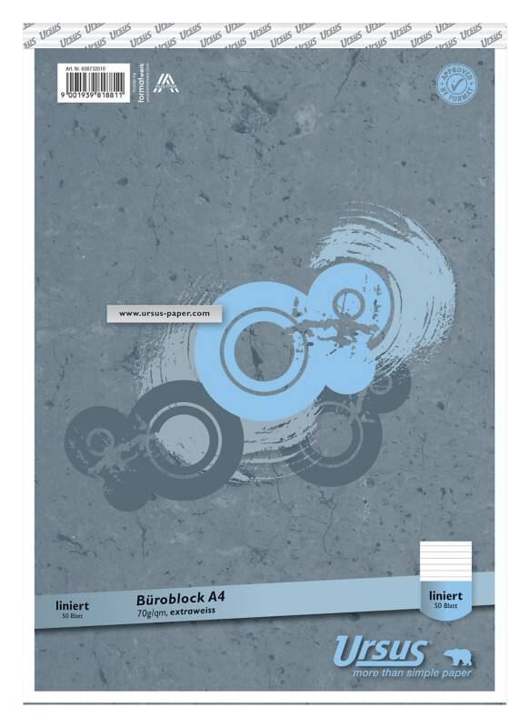 Bloc-notes Ursus Style A4 Ligné Agrafées Papier Gris Perforé 50 Feuilles