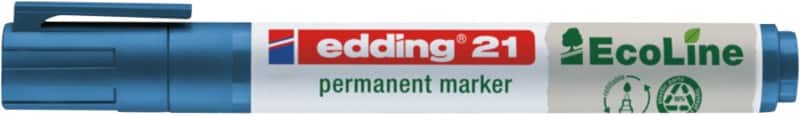 Marqueur permanent edding E-21 Moyen Ogive 1,5 - 3 mm Bleu Résistant à l'eau