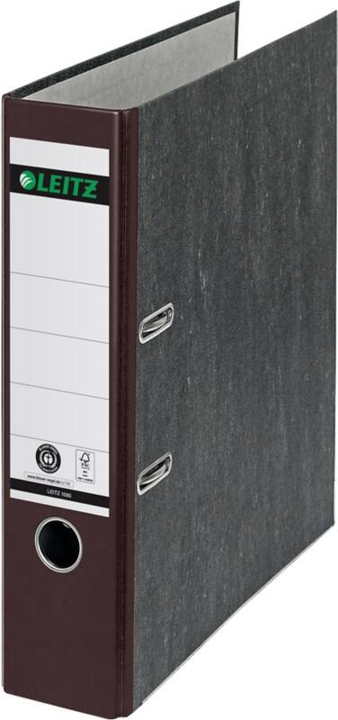 Classeur à levier Leitz Large 180° A4 82 mm Brun 2 Anneaux 1080 Carton Effet Marbre Portrait