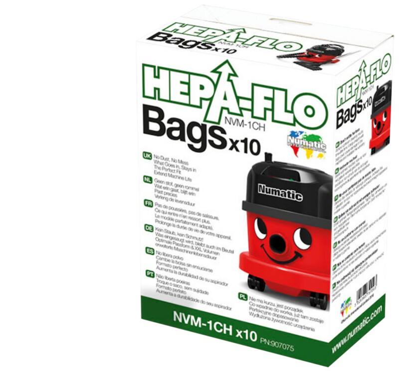 Sac filtre pour aspirateur Numatic Hepa-Flo NVM-1CH Vert, blanc 7 L 10 Unités