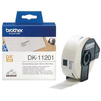 Étiquettes d'expédition Brother DK-11201 d’origine, larges Autocollantes Blanc 29 x 90 mm 400 Étiquettes