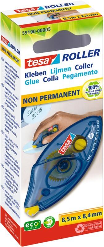 Roller de colle tesa tesaroller non-permanent 0,84 x 2,5 x 1,2 cm 59190-00005-03 8.5 m