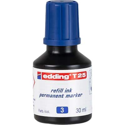 Recharge d'encre pour marqueurs permanents edding T 25 - Bleu - 30 ml