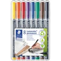 Marqueur permanent STAEDTLER Lumocolor Universal S Extra Pointe fine, ogive 0,4 mm Assortiment Rechargeable 8 Unités