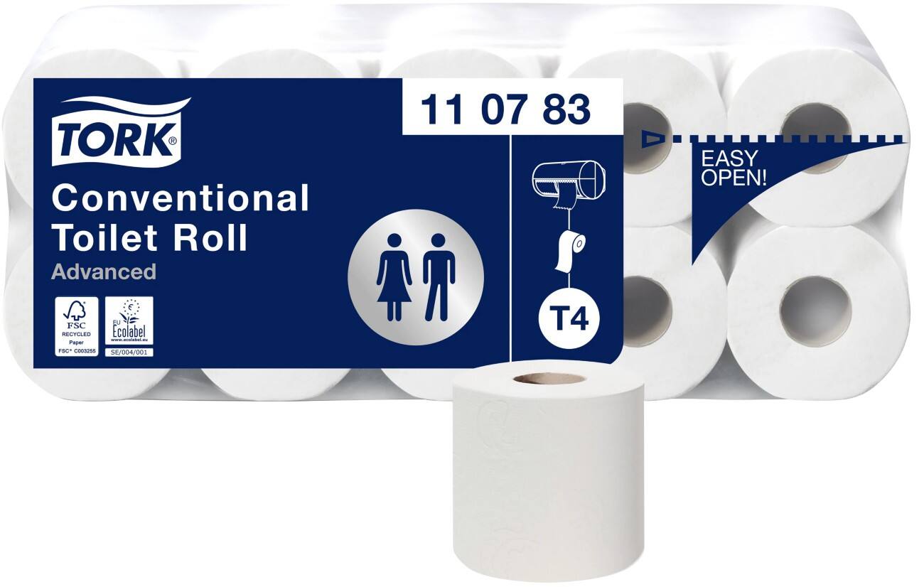 Papier toilette Tork T4 Advanced 3 épaisseurs 10 Rouleaux de 250 Feuilles