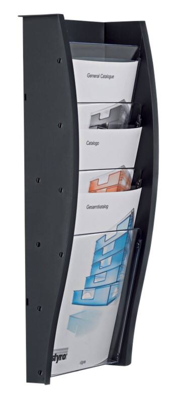 Présentoir styrodisplay A4 Styro Montage mural Anthracite 128-340,02921 26,2 x 10,4 x 57,7 cm