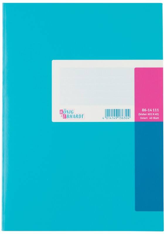 Cahier König & Ebhardt A4 Bleu Couverture en carton Ligné 40 feuilles