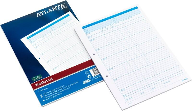 Registre d'activité hebdomadaire Djois Atlanta Activités par semaine A4 21 x 29,7 cm 50 feuilles