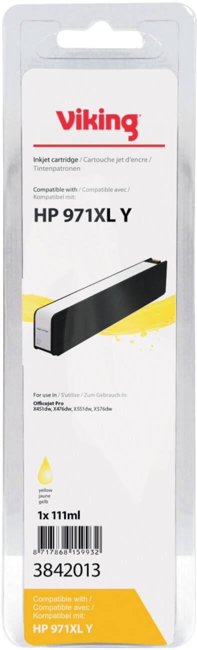 Cartouche jet d'encre Office Depot Compatible HP 971XL Jaune CN628AE