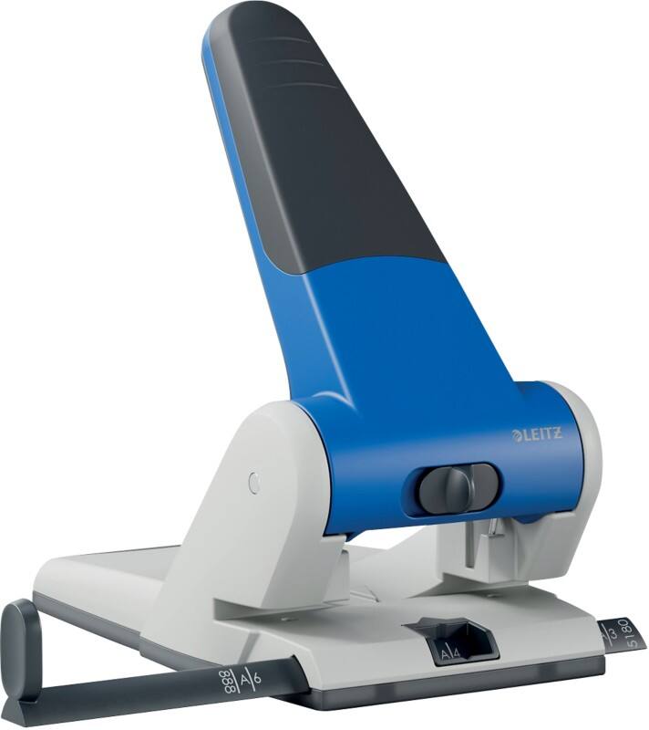 Perforateur Leitz Heavy Duty 5180 Powersave 2 perforations métal 65 feuilles bleu