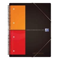 Bloc-notes OXFORD International A4+ Quadrillé Reliure en spirale Polypropylène Dos cartonné Gris, orange Perforé 160 Pages 80 Feuilles