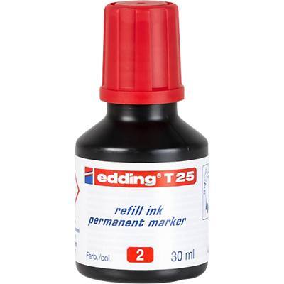 Recharge d'encre pour marqueurs permanents edding T 25 - Rouge - 30 ml