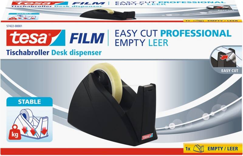 Dévidoir tesa tesafilm Easy Cut Professional Noir 25 mm (L) x 66 m (L)