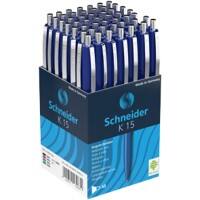 Stylo-bille Schneider K15 Rétractable Bleu 0,5 mm Moyen Bille Rechargeable 50 Unités