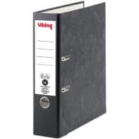 Classeur à levier Viking 6180 A4 Portrait 2 anneaux Carton Effet marbre Noir 80 mm