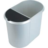 Poubelle helit Duo System 29 L Argenté, noir Polyéthylène