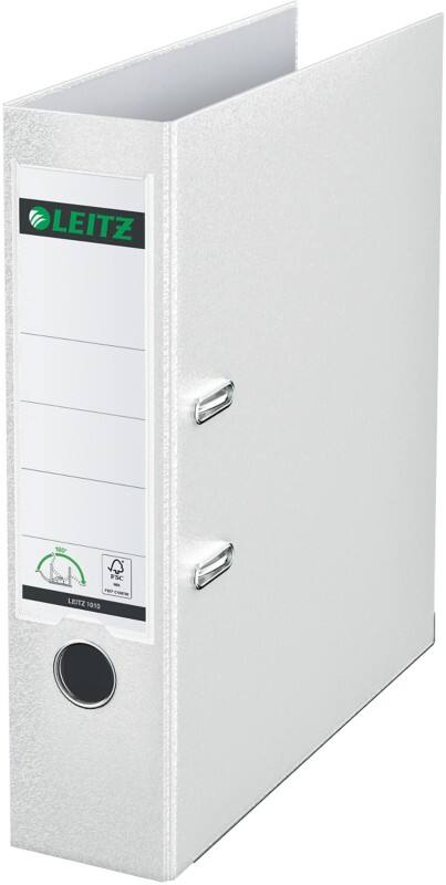 Classeur à levier Leitz Large 180° A4 82 mm Blanc 2 Anneaux 1010 Plastique Lisse Portrait