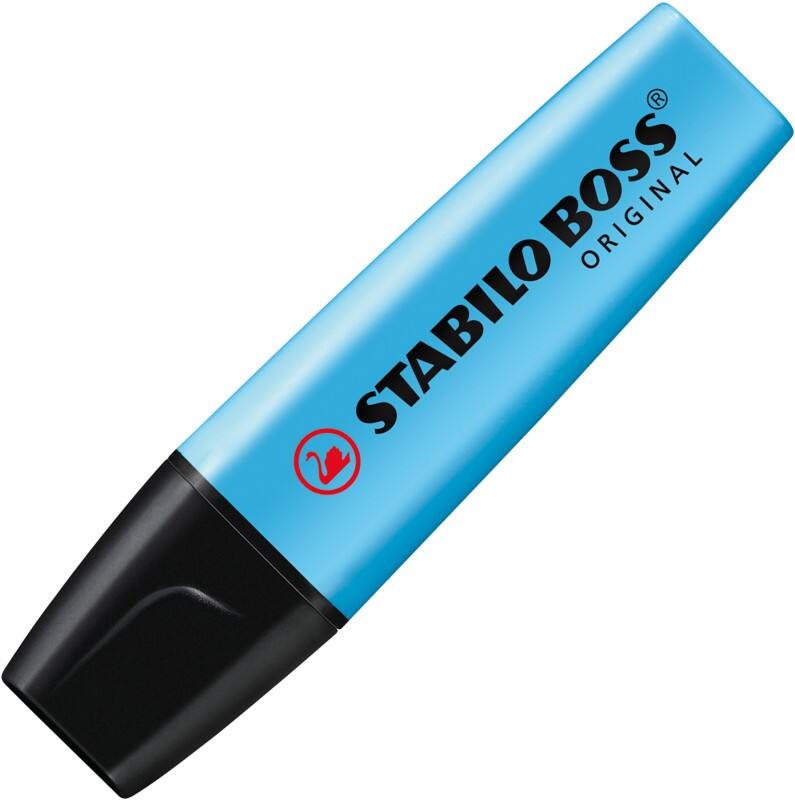 Surligneur STABILO Boss Executive Bleu Large Biseauté 2 - 5 mm Rechargeable