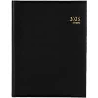 Agenda Brepols 2026 A5 1 Semaine sur 2 pages Allemand, Anglais, Français, Italien, Néerlandais, Espagnol Noir 0,136,1256,01,6,0