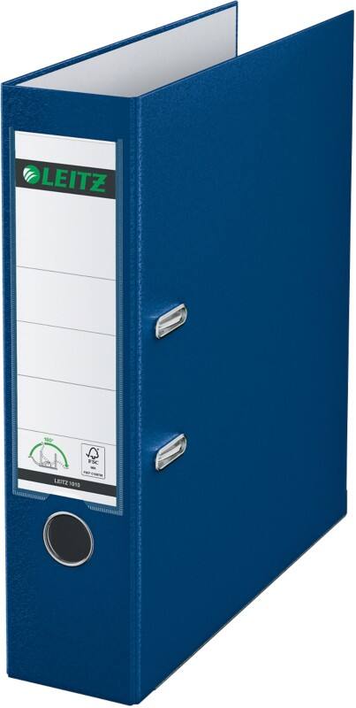 Classeur à levier Leitz Large 180° A4 82 mm Bleu 2 Anneaux 1010 Plastique Lisse Portrait
