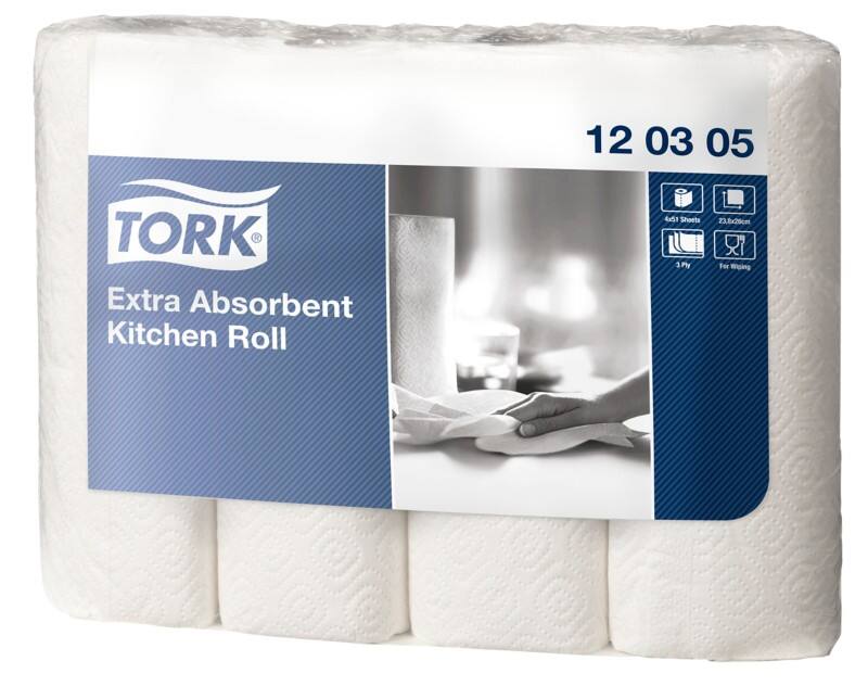 Essuie-tout Tork Premium 3 épaisseurs 120305 4 Rouleaux de 51 Feuilles