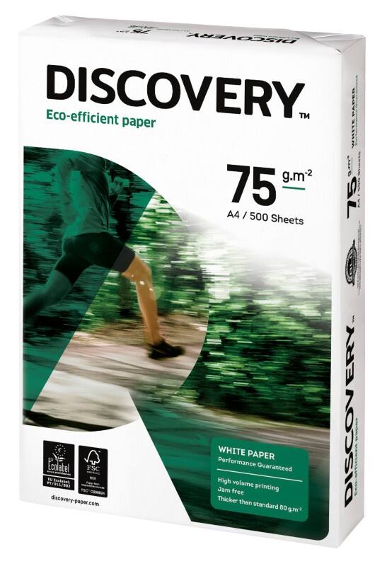 Papier imprimante Eco-efficient A4 Discovery Blanc 75 g/m² Mat 500 Feuilles