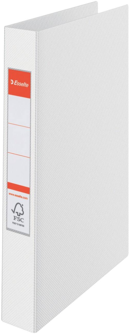 Classeur à anneaux Esselte 2 anneaux 25 mm Carte, polypropylène A4 Blanc